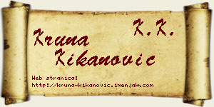 Kruna Kikanović vizit kartica